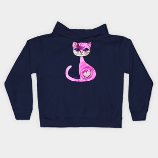 Pink Rose Cat Kids Hoodie